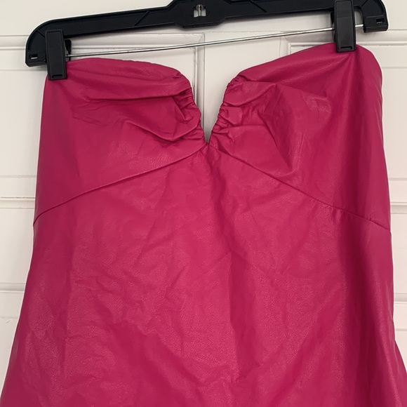 Cotton candy la large faux leather pink dress - Picture 2 of 5